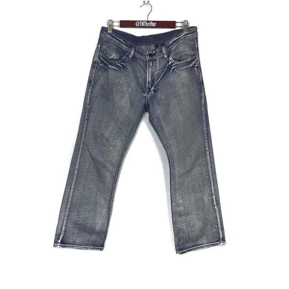 Buffalo David Bitton 100% Cotton Light Wash Denim Straight Leg Jeans Men Size 33